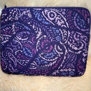 Vera Bradley Quilted Floral Laptop Sleeve - Purple and Blue Paisley Amethyst